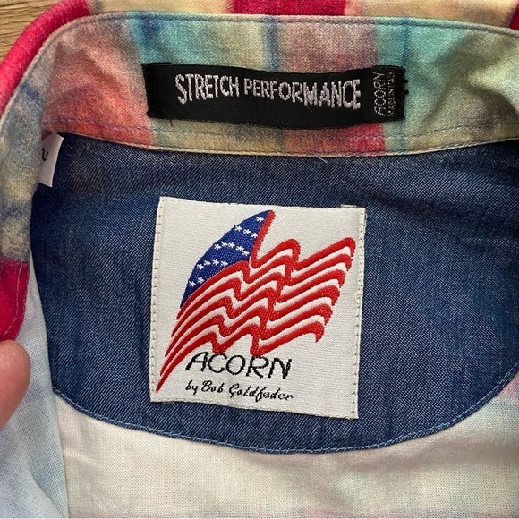 Women’s American Flag Western Wear Button Down Shirt Acorn By Bob Goldfeder - Picture 7 of 10